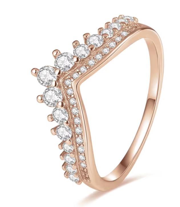 Elegant Silver Plated Luxury Engagement Wedding Rings 1040