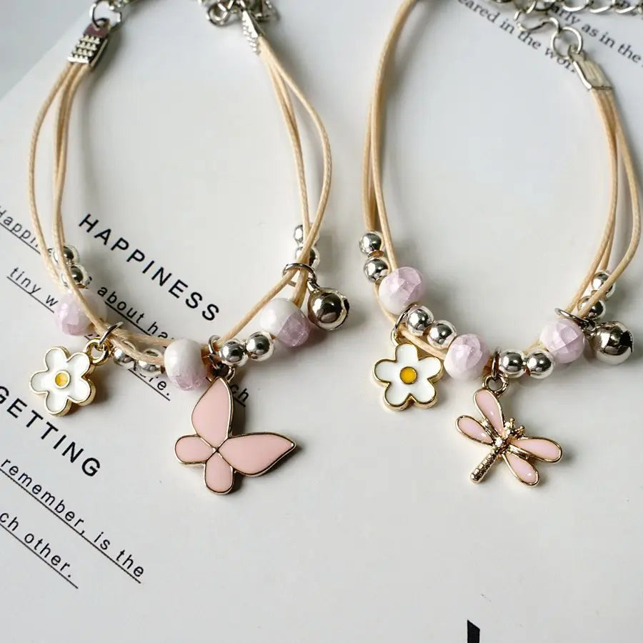 Pink Butterfly Bracelets Fashion Jewelry Character String Of Female Friends Gifts 901