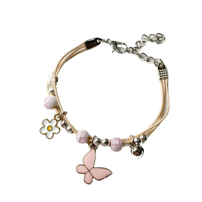 Pink Butterfly Bracelets Fashion Jewelry Character String Of Female Friends Gifts 901