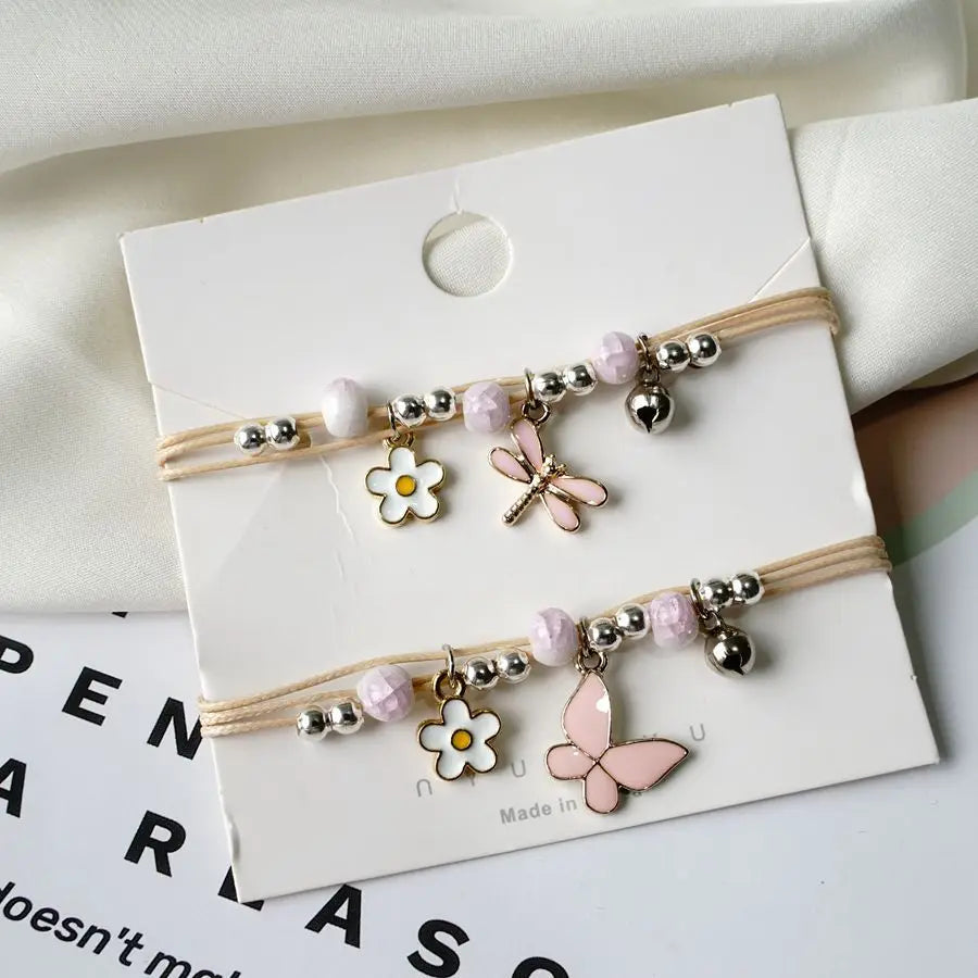 Pink Butterfly Bracelets Fashion Jewelry Character String Of Female Friends Gifts 901