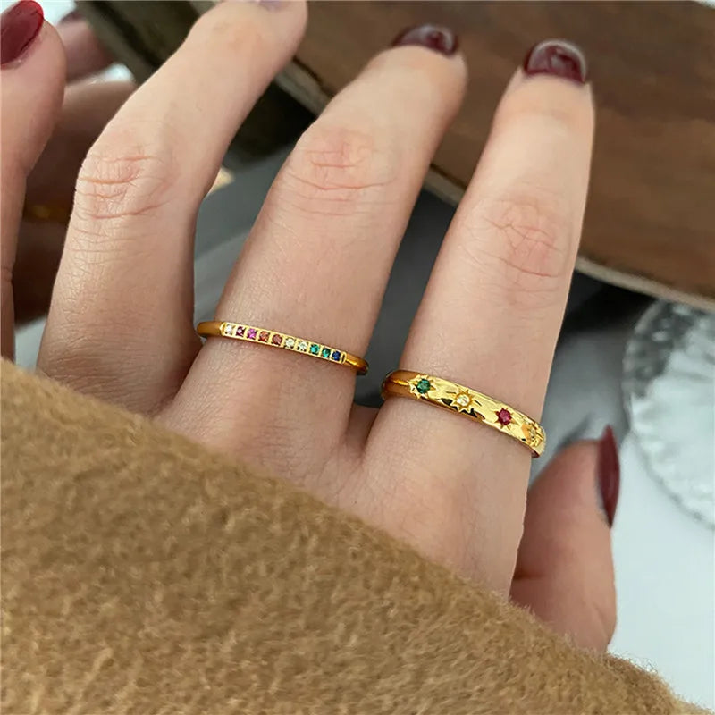 INS Rainbow Stones Ring 999