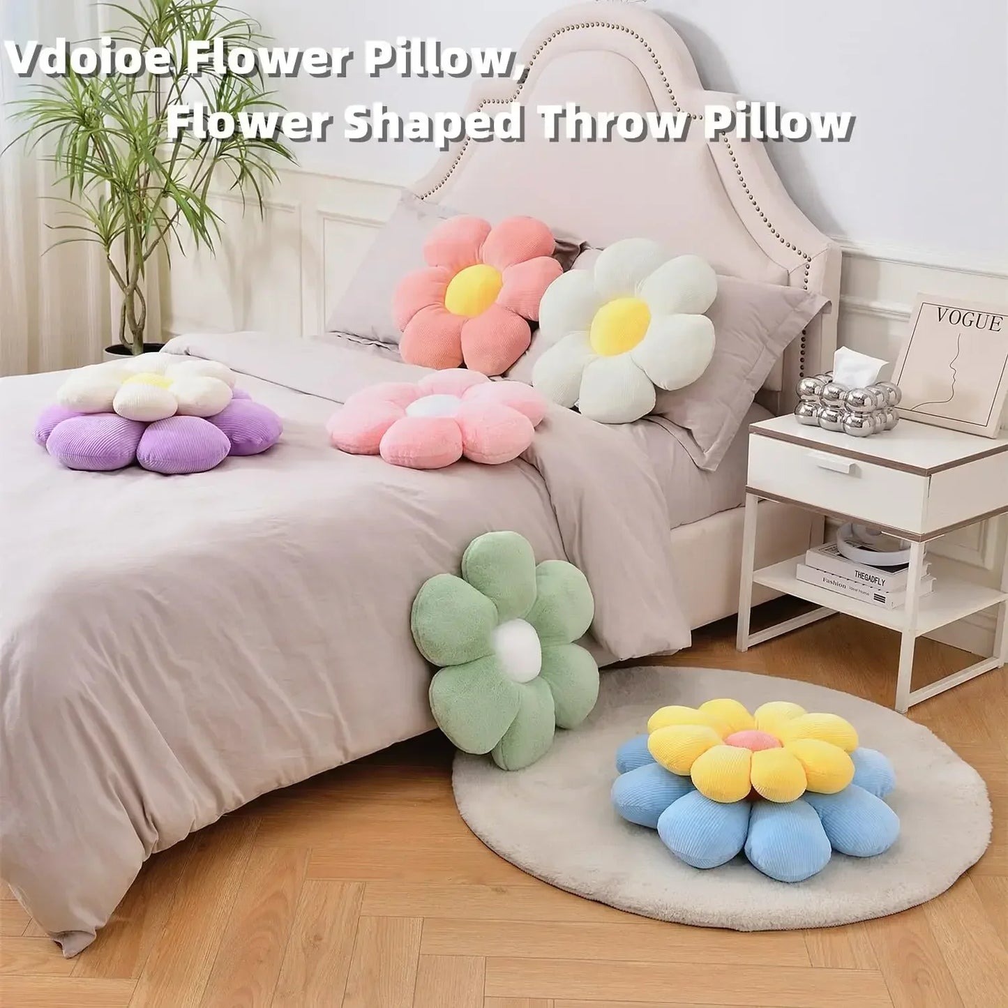 Macaroon color Daisy Flower Plush Pillow 986