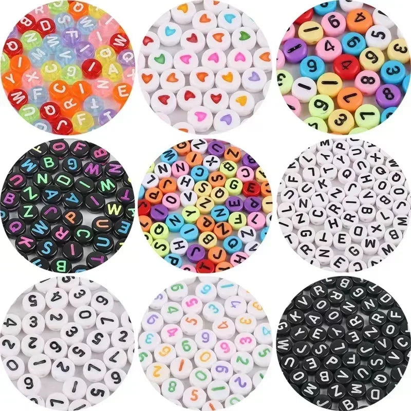 DIY 100/200/300/500Pcs Letter Acrylic Beads B1012