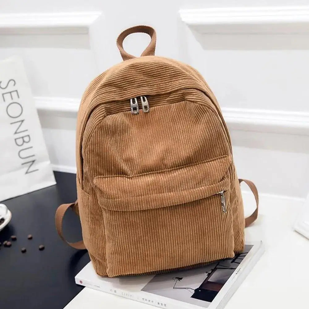 Earth colors Corduroy Backpacks 1034