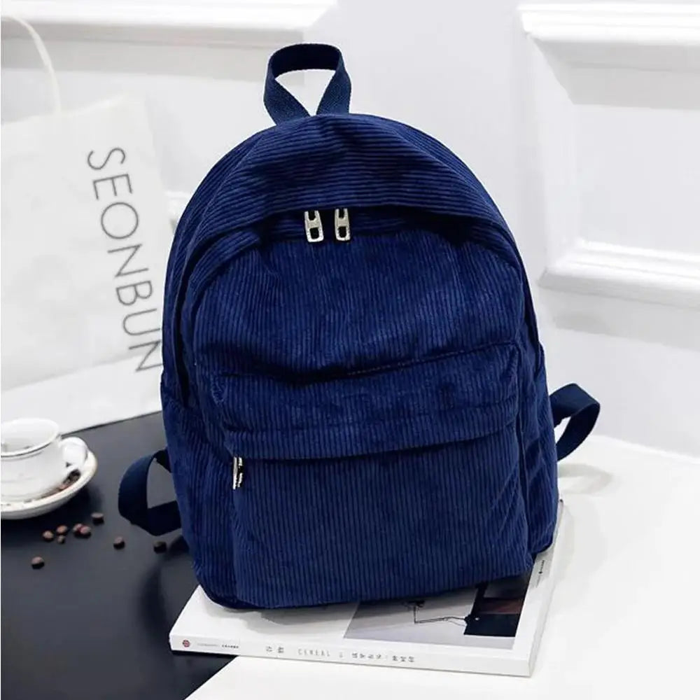 Earth colors Corduroy Backpacks 1034