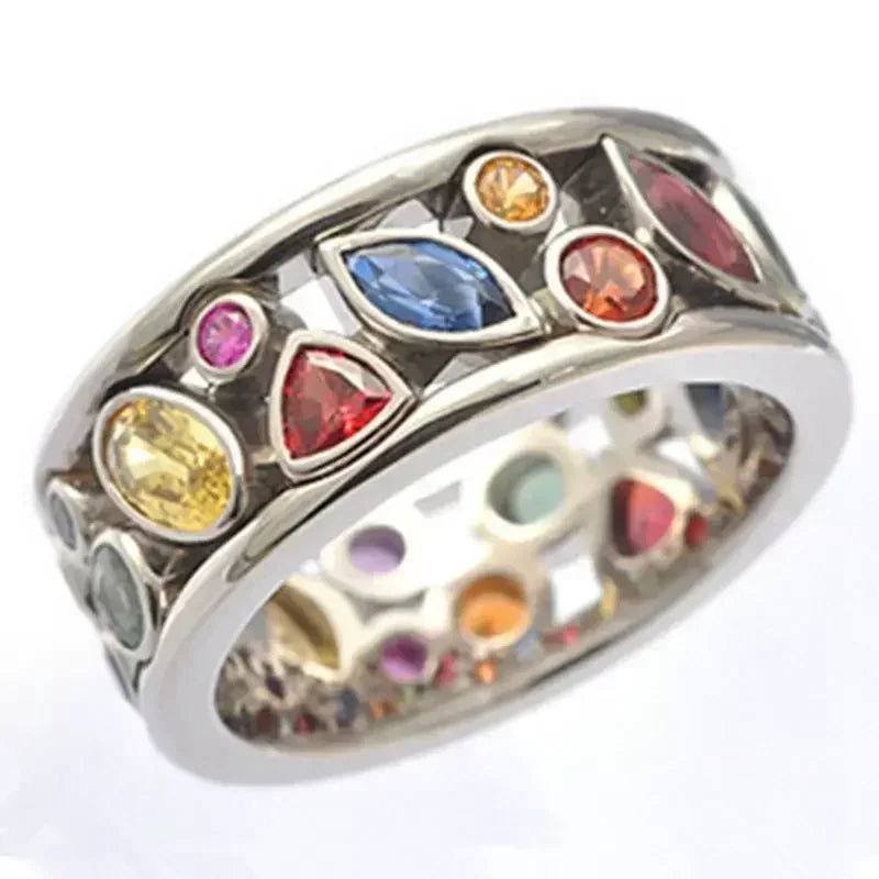 Rainbow Crystal Rings for Health Therapy 1039