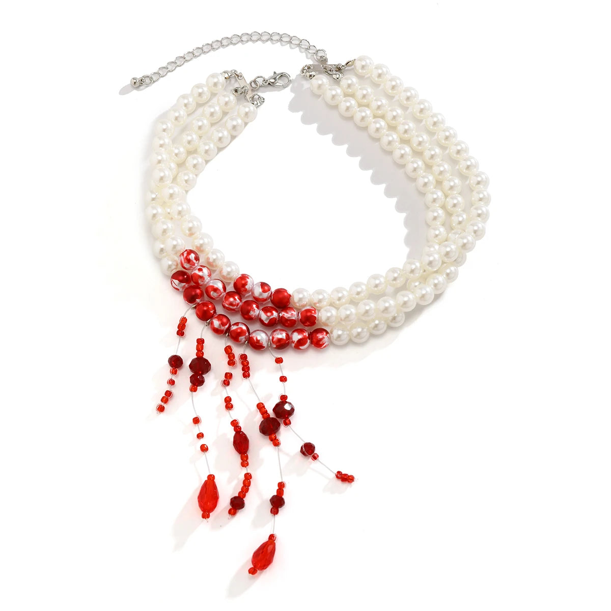 Halloween Vintage Multilayer Pearl with Crystal Red Blood 949