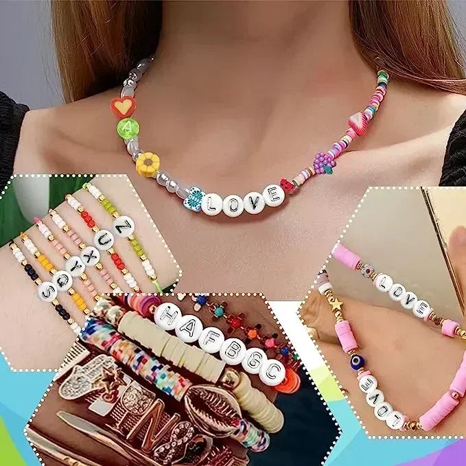 DIY 100/200/300/500Pcs Letter Acrylic Beads C1012
