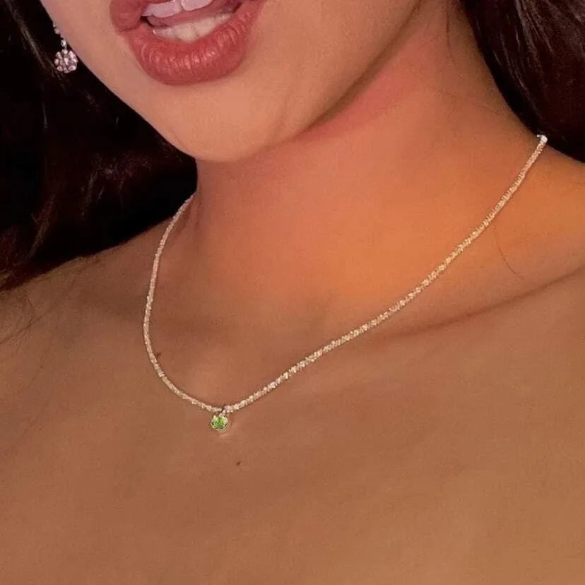 Elegant Silver Sparkling Necklace for Minimalist 1003