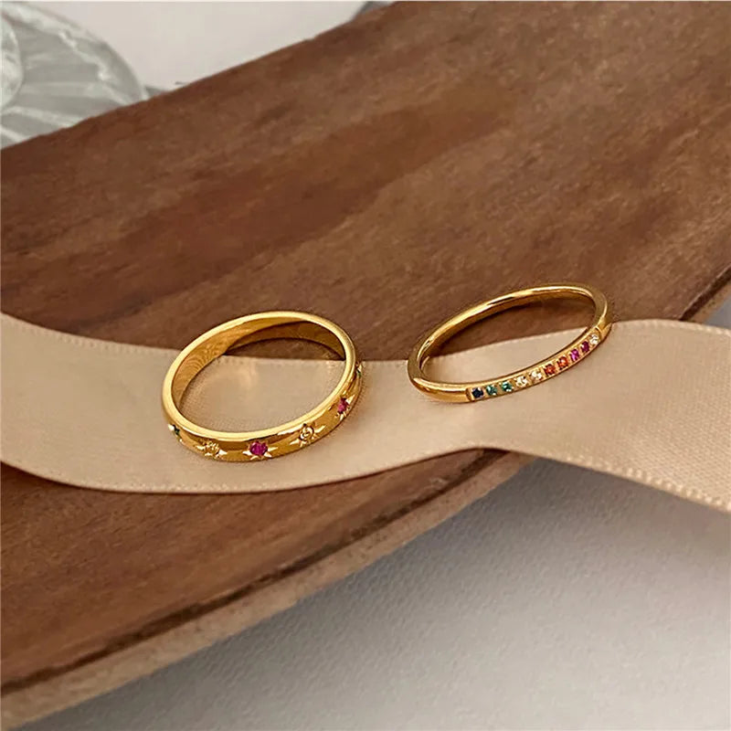 INS Rainbow Stones Ring 999