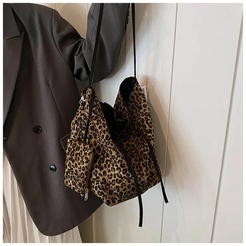 2 way Leopard Shoulder Bag with Tided Ribbon 1044