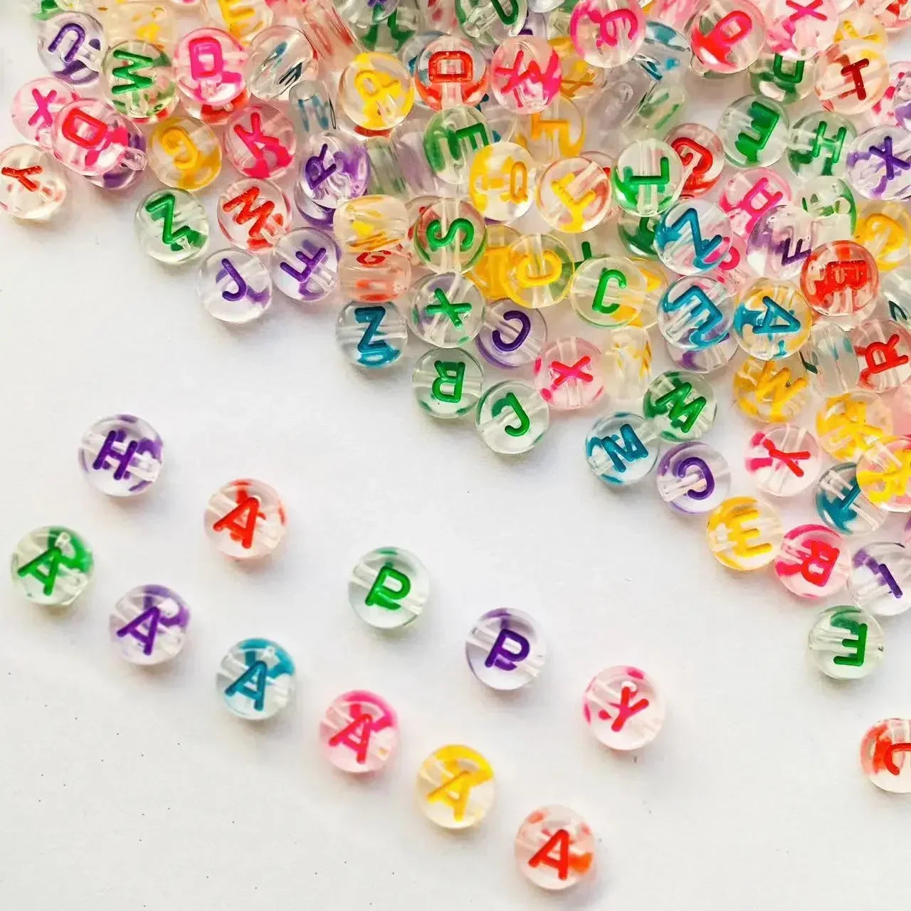 DIY 100/200/300/500Pcs Letter Acrylic Beads C1012