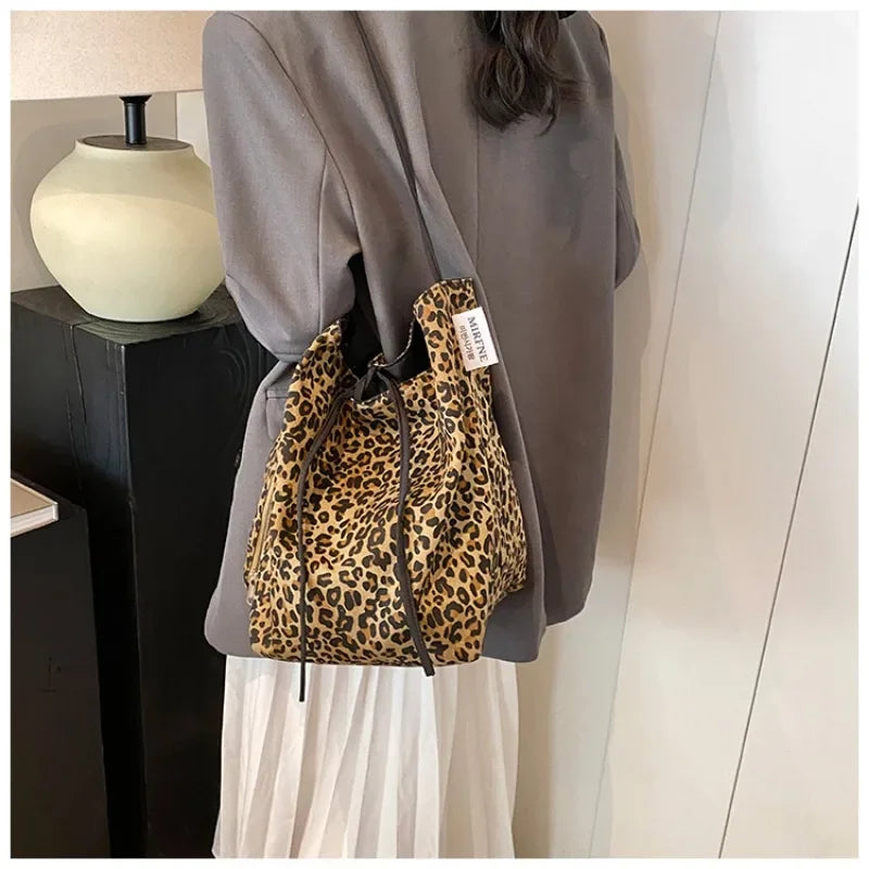 2 way Leopard Shoulder Bag with Tided Ribbon 1044