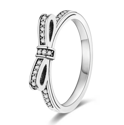 Elegant Silver Plated Luxury Engagement Wedding Rings 1040