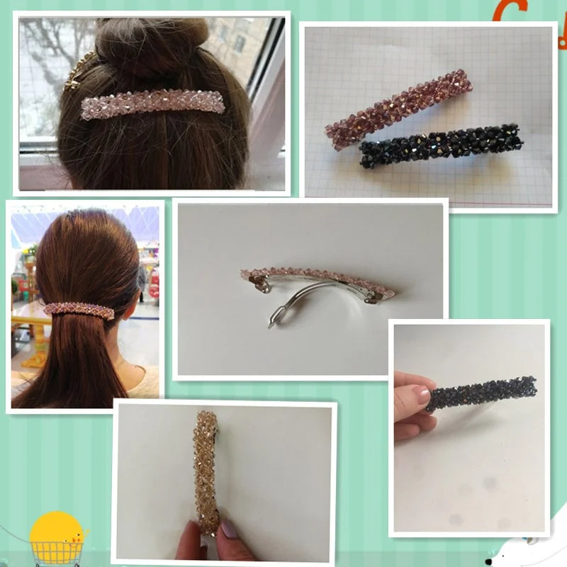 Crystal Rhinestone Barrettes Hair Clips 962