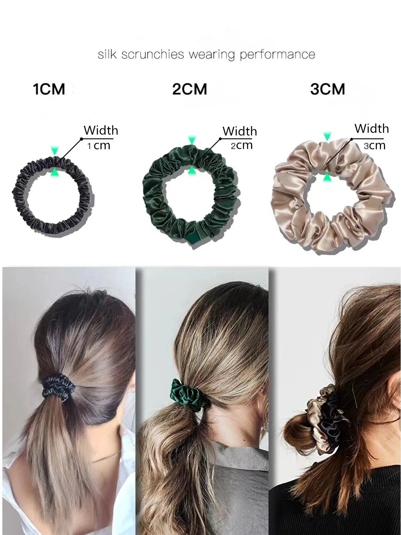 4PCS/Box 100% Silk Hair Scrunchies (22Momme) 957