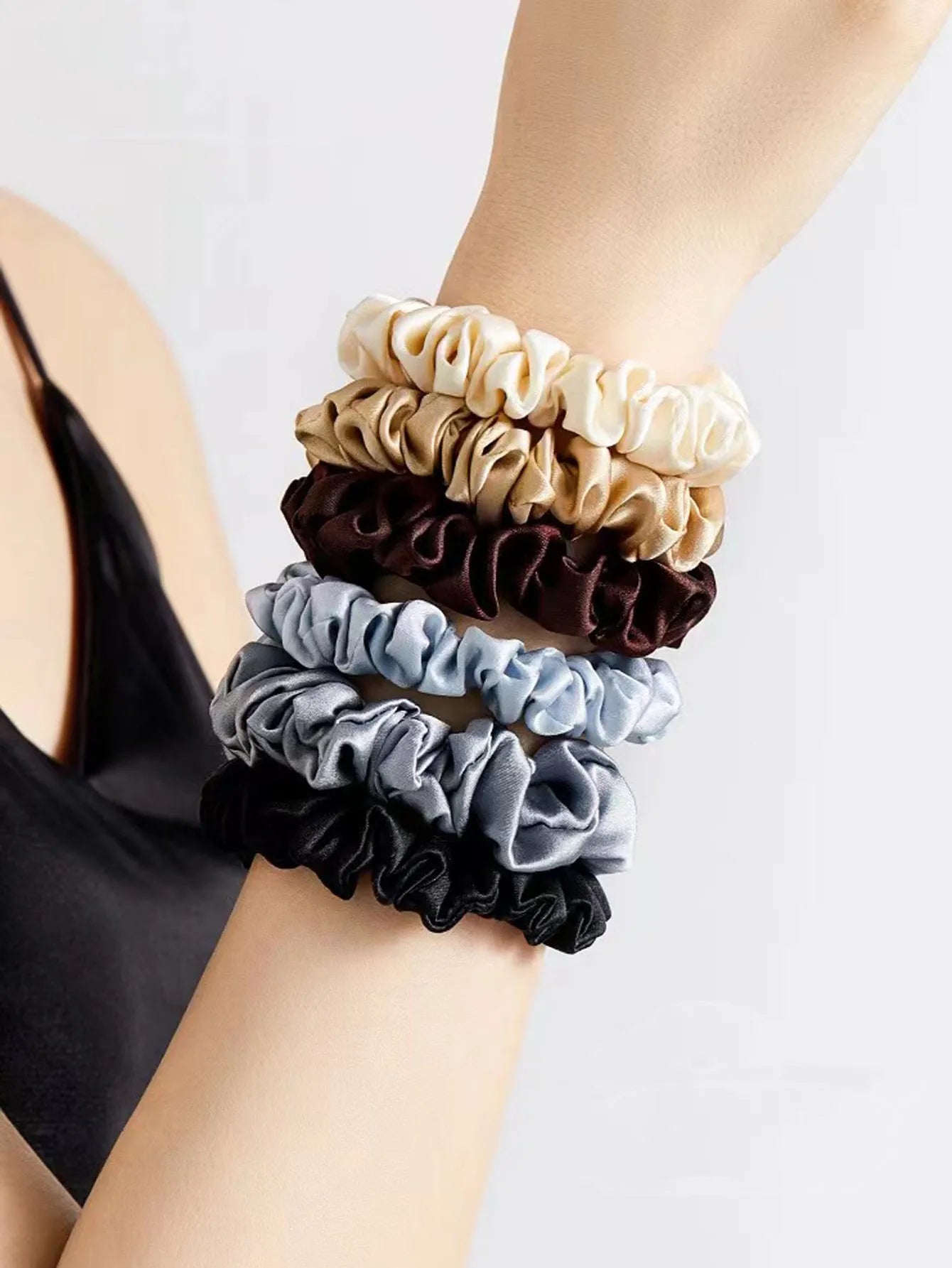 4PCS/Box 100% Silk Hair Scrunchies (22Momme) 957