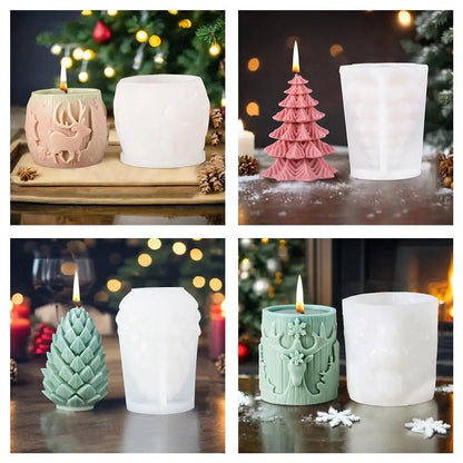 DIY 3D Christmas Candle Mold 1014