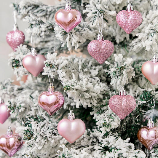 Pink Heart Christmas Tree Ornament 1021