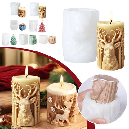 DIY 3D Christmas Candle Mold 1014