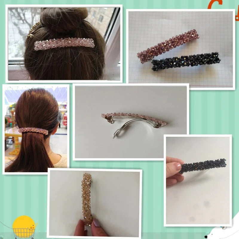 Crystal Rhinestone Barrettes Hair Clips 962