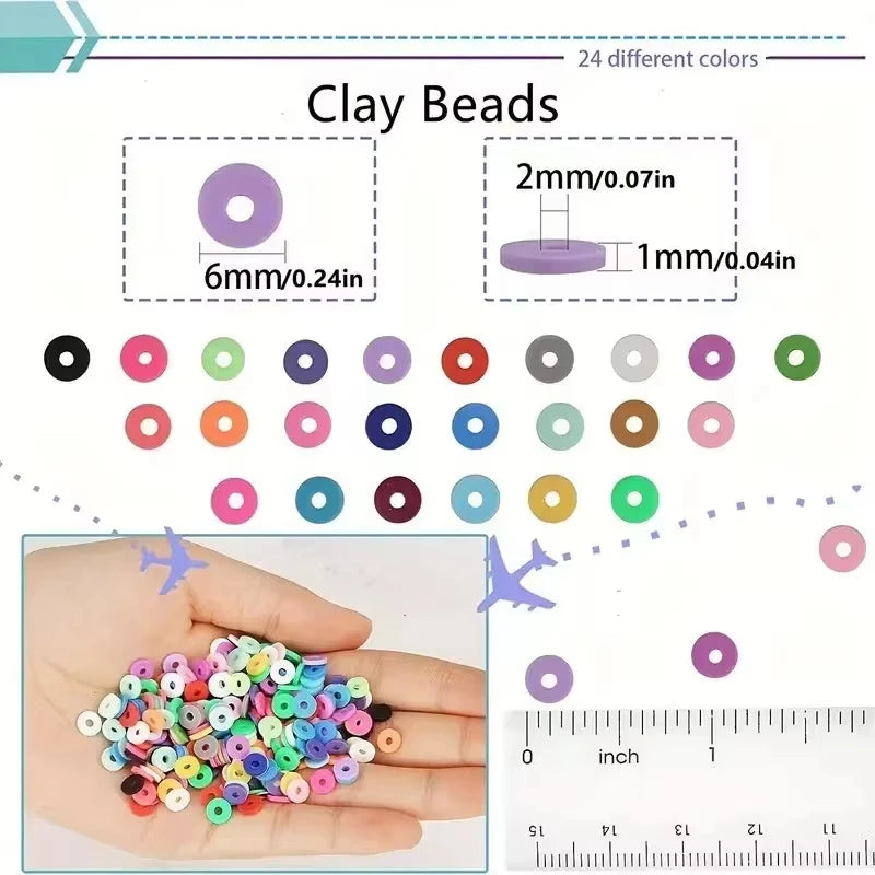 Assorted Polymer Clay Beads Kit DIY Jewelry Set 992