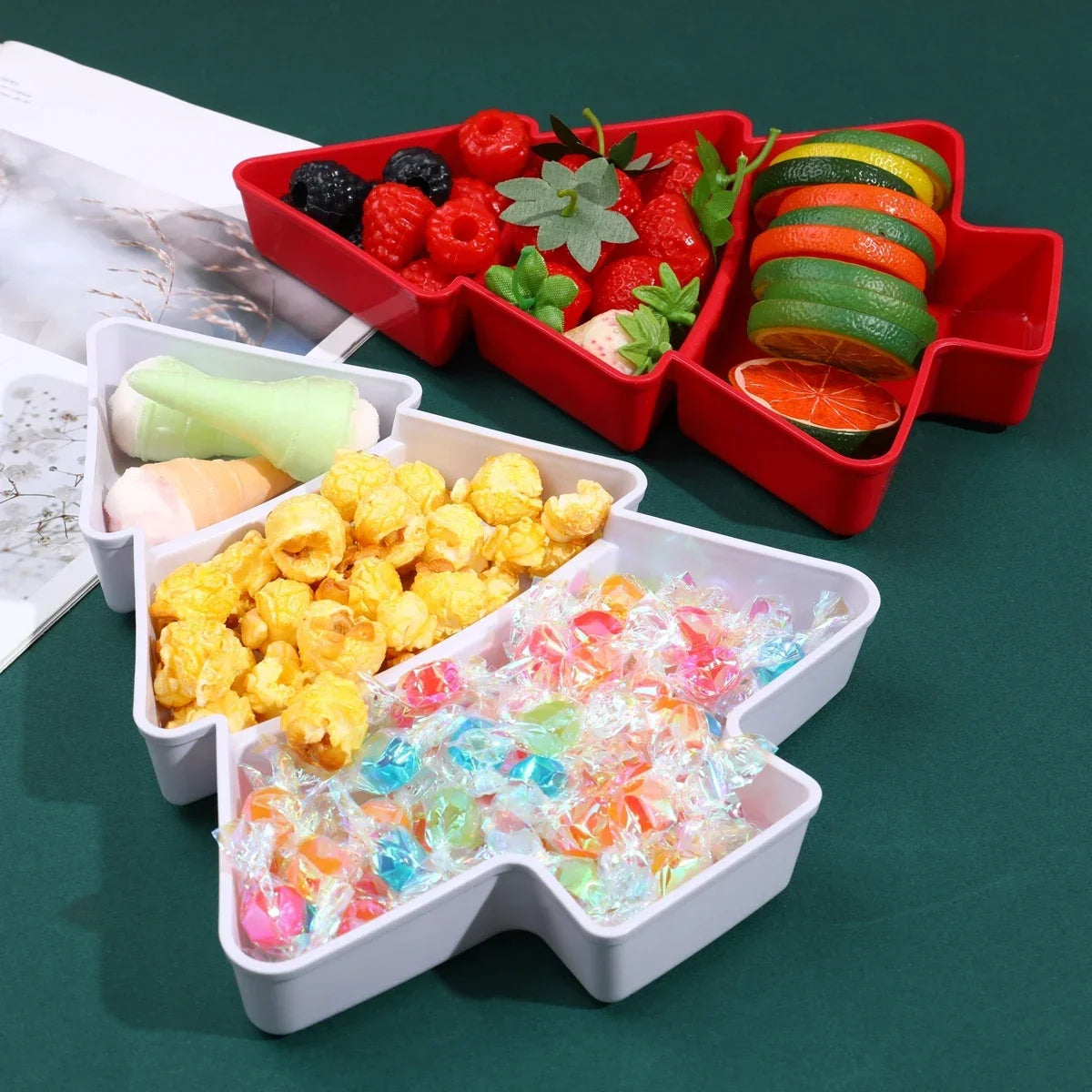 Christmas Tree Shape Snack Tray 1019