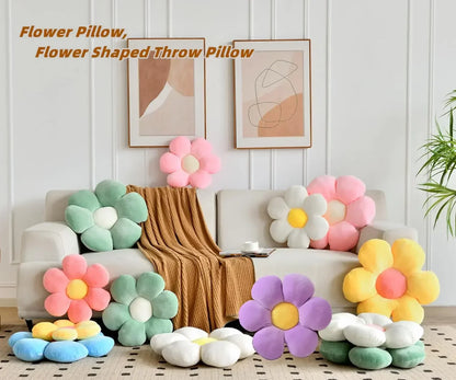 Macaroon color Daisy Flower Plush Pillow 986