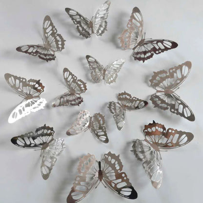 12 Pcs/Set 3D Wall Stickers Flying Butterfly 965