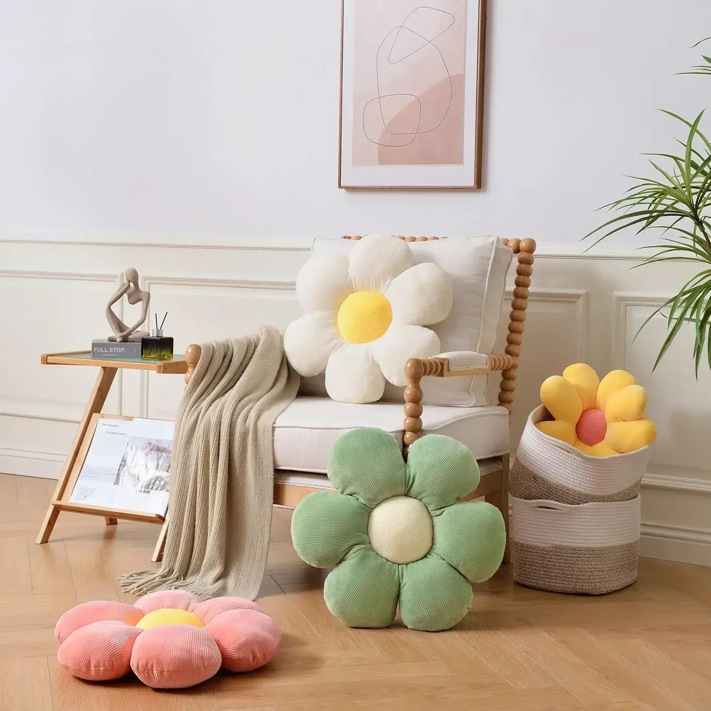 Macaroon color Daisy Flower Plush Pillow 986