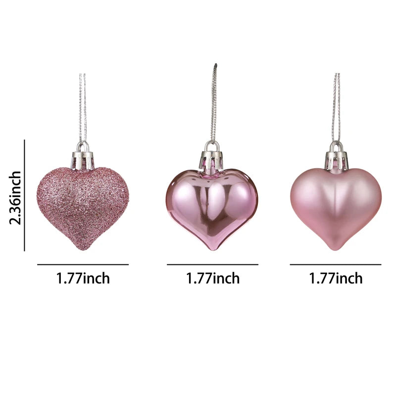 Pink Heart Christmas Tree Ornament 1021