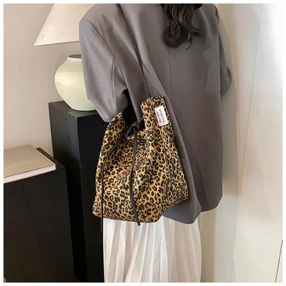 2 way Leopard Shoulder Bag with Tided Ribbon 1044