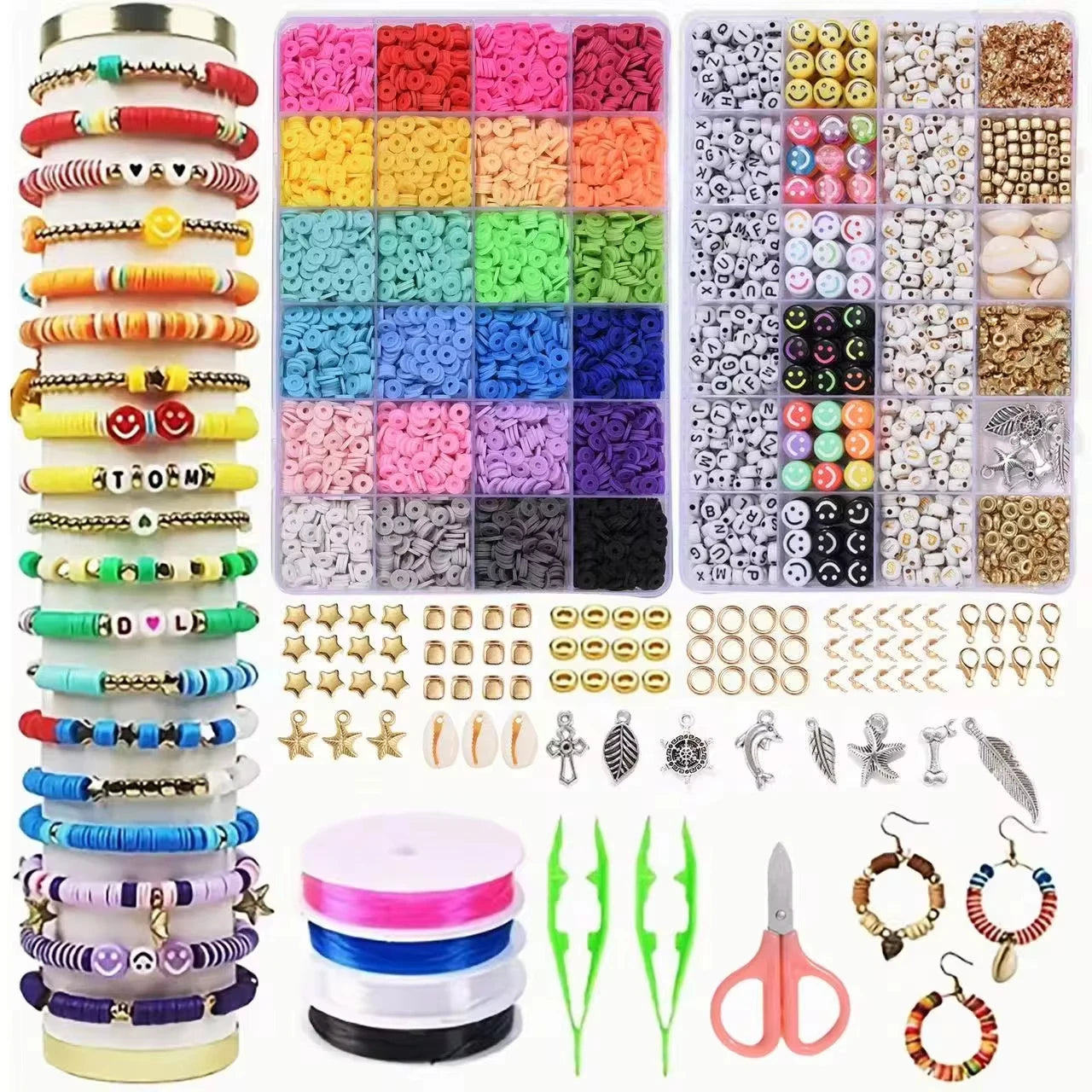 Assorted Polymer Clay Beads Kit DIY Jewelry Set 992