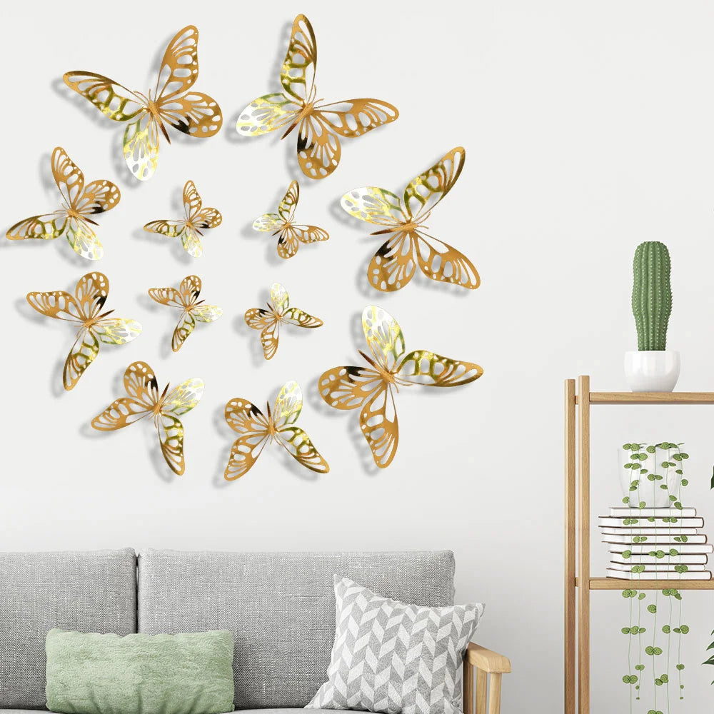 12 Pcs/Set 3D Wall Stickers Flying Butterfly 965