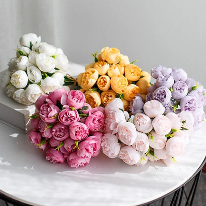 27Heads Peony Artificial Flowers Bouquet 967