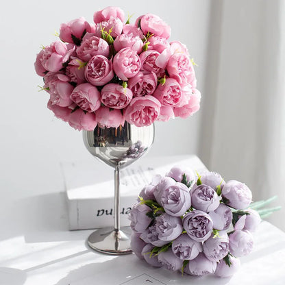 27Heads Peony Artificial Flowers Bouquet 967