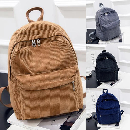 Earth colors Corduroy Backpacks 1034