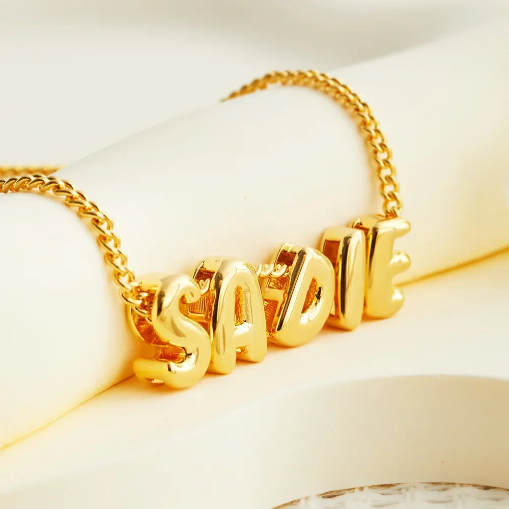 Bubble Font Personalized Message Bracelet 1023