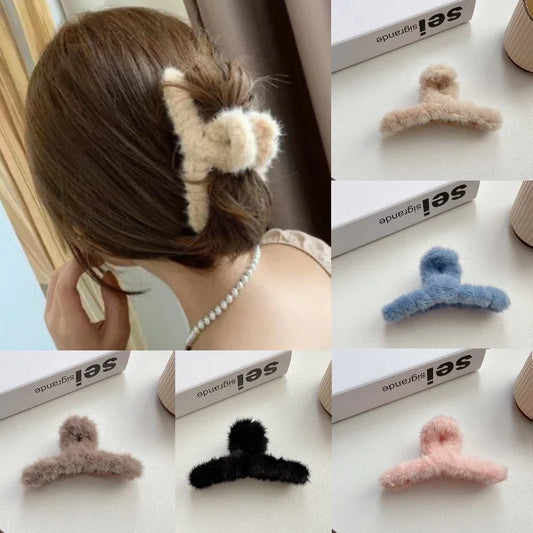 Winter Fluffy Plush Hair Claw Clip 959