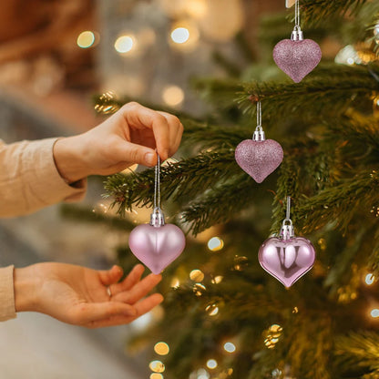 Pink Heart Christmas Tree Ornament 1021