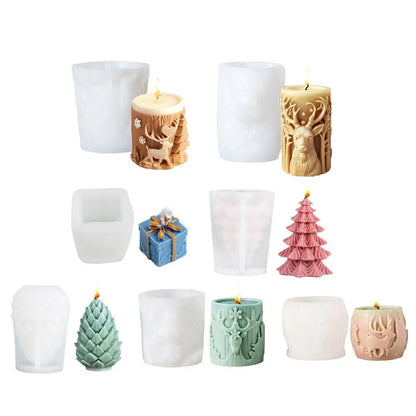 DIY 3D Christmas Candle Mold 1014