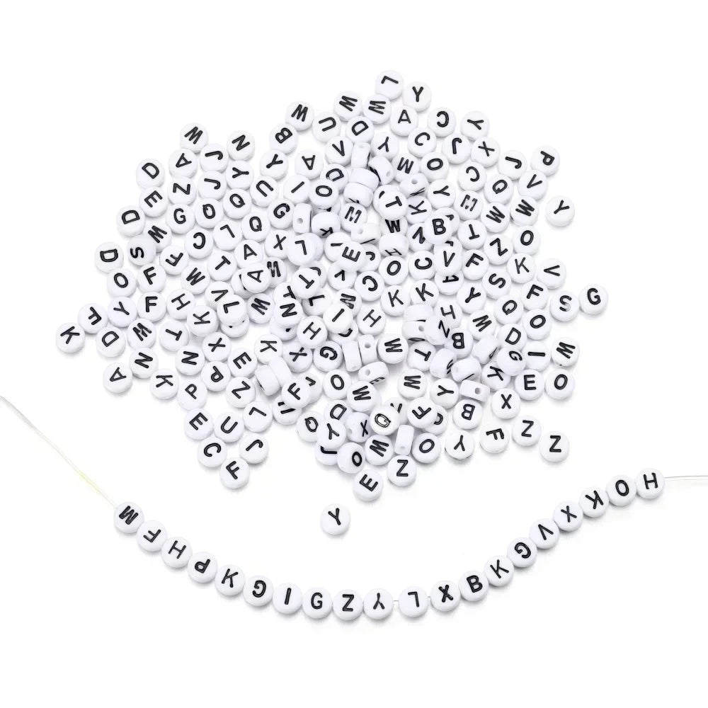 DIY 100/200/300/500Pcs Letter Acrylic Beads A1012