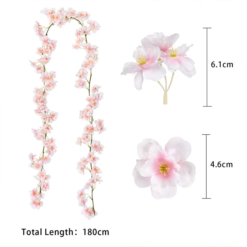 180cm, 230cm Artificial Flowers Sakura Cherry Blossom Backdrop 968